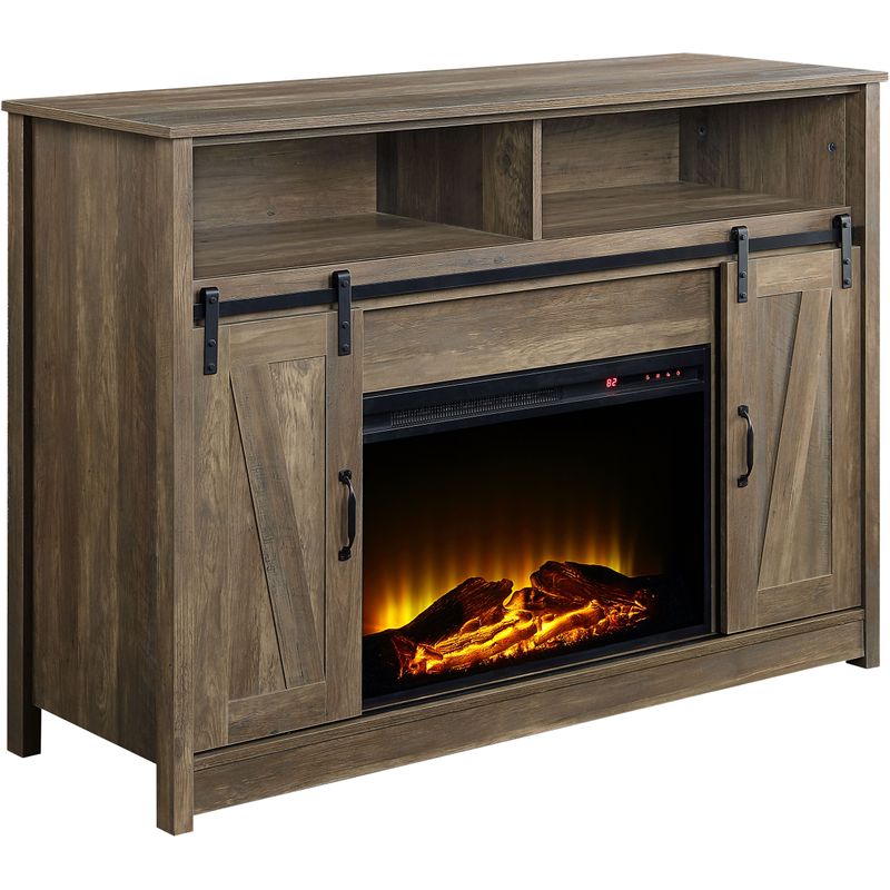 ACME Tobias Fireplace, Rustic Oak Finish