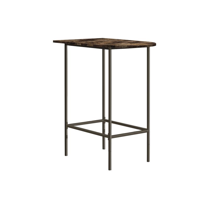 Home Bar/ Bar Table/ Bar Height/ Pub/ 36" Rectangular/ Small/ Kitchen/ Metal/ Laminate/ Brown Marble Look/ Contemporary/ Modern