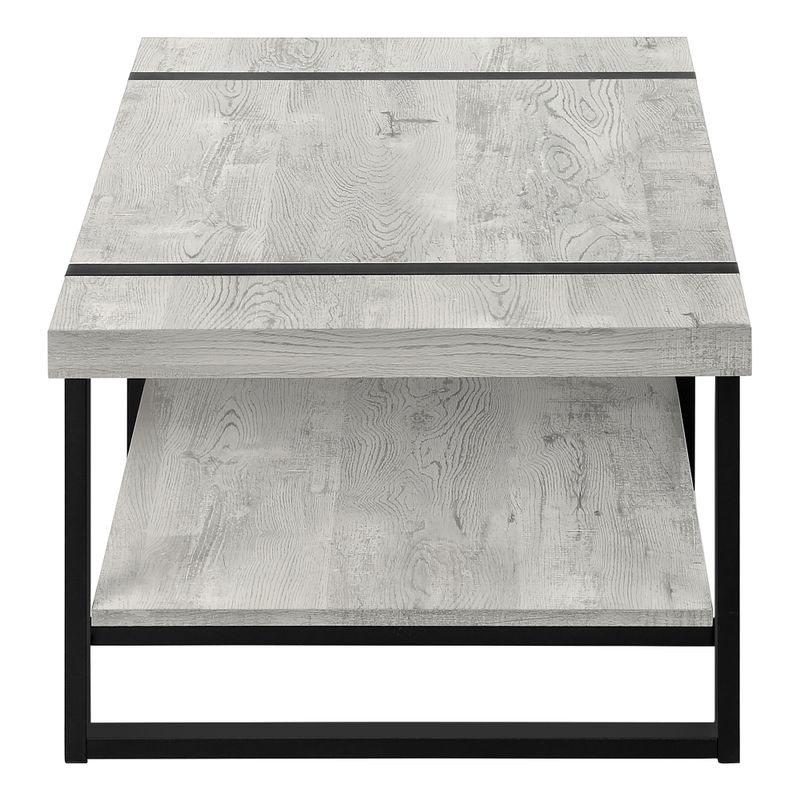 Coffee Table/ Accent/ Cocktail/ Rectangular/ Living Room/ 48"L/ Metal/ Laminate/ Grey/ Black/ Contemporary/ Modern