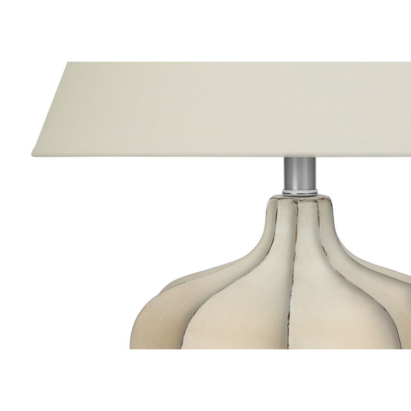 Lighting - 21"H Table Lamp Cream Resin / Ivory Shade