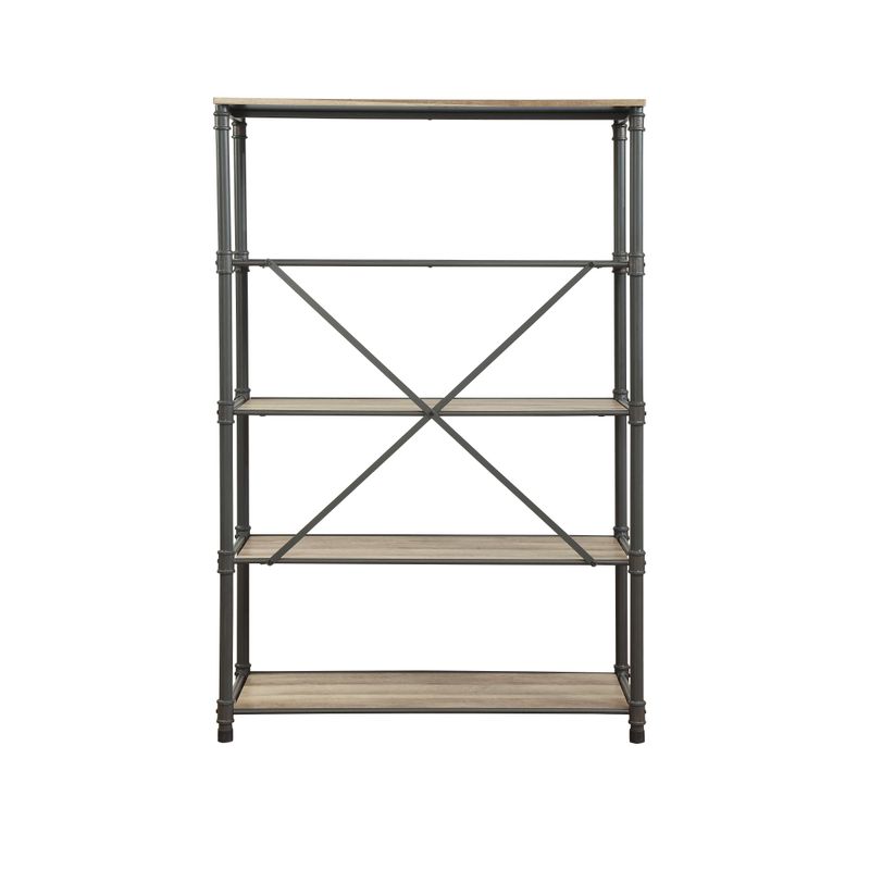 Rent to own ACME Itzel Bookshelf, Antique Oak & Sandy Gray