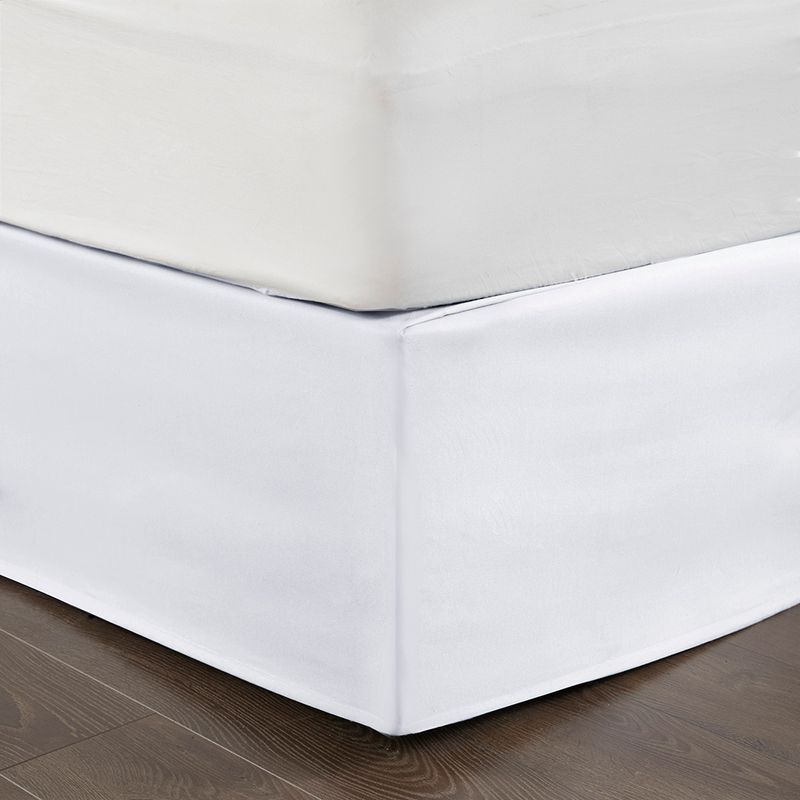 White Simple Fit Wrap Around Adjustable Bedskirt One Size