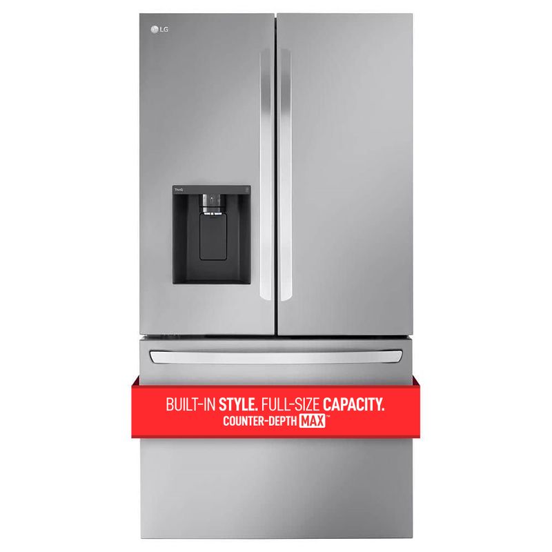 LG - Counter-Depth MAX 25.5 Cu. Ft. French Door Smart Refrigerator with Dual Ice - Stainless Steel