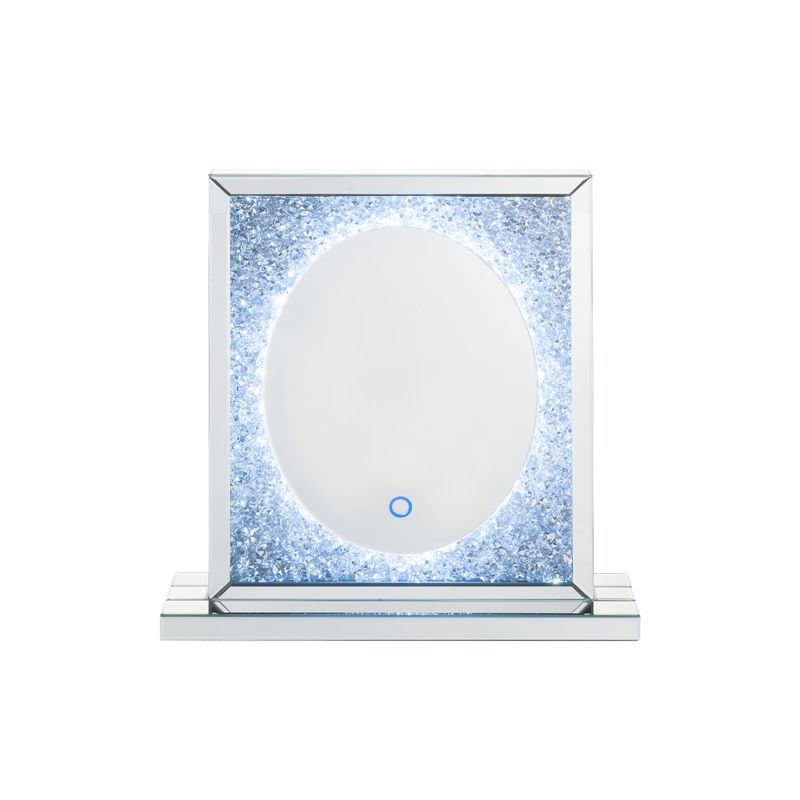 ACME Noralie Accent Mirror w/LED, Mirrored & Faux Diamonds