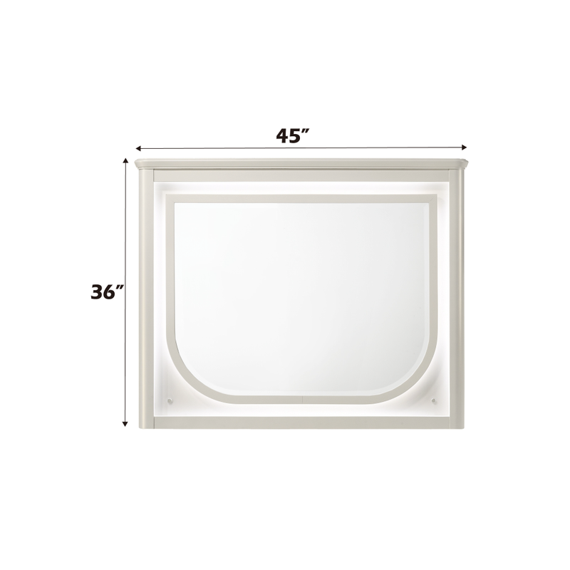 ACME Laveda Mirror w/LED in Pearl White Finish