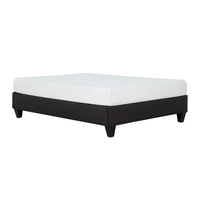 Carter Queen Dark Grey Upholstered Platform Bed Frame