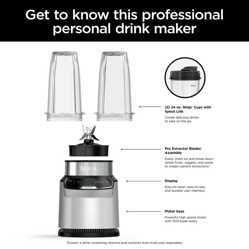 Ninja - Nutri-Blender Pro Personal Blender w/ Auto iQ