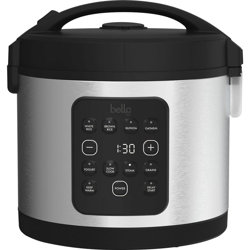 bella PRO - 20-Cup Digital Rice Cooker - Stainless Steel