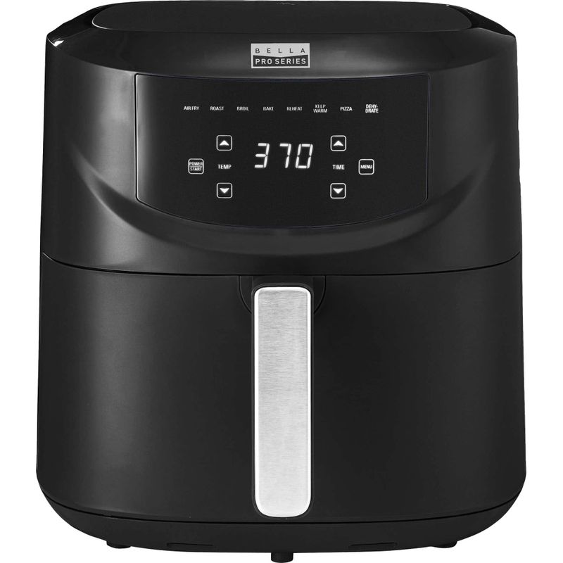 bella PRO - 8-qt. Touchscreen Air Fryer with Divided Basket - Matte Black