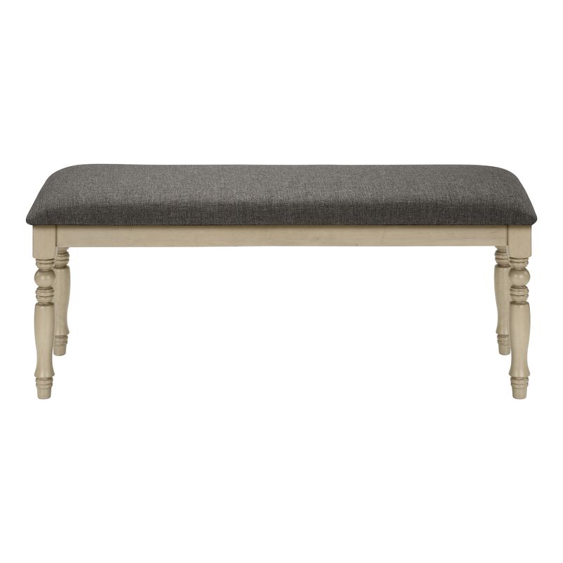 Bench - 48"L / Antique Grey / Grey Fabric