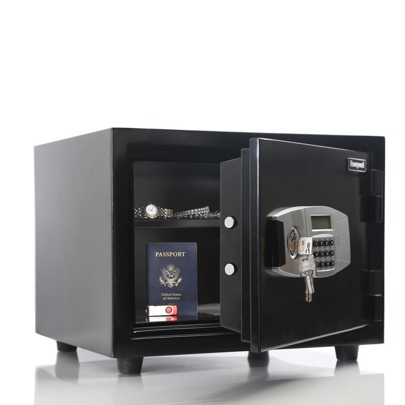 Honeywell - 1.07 Cu. Ft. Fire- and Water-Resistant Steel Security Safe with Digital Dial Lock - Black