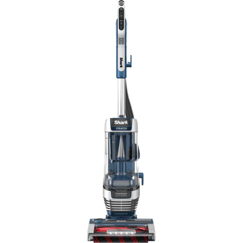 Shark - Stratos Upright Vacuum with DuoClean PowerFins HairPro, Self-Cleaning Brushroll, Odor Neutralizer Technology - Navy