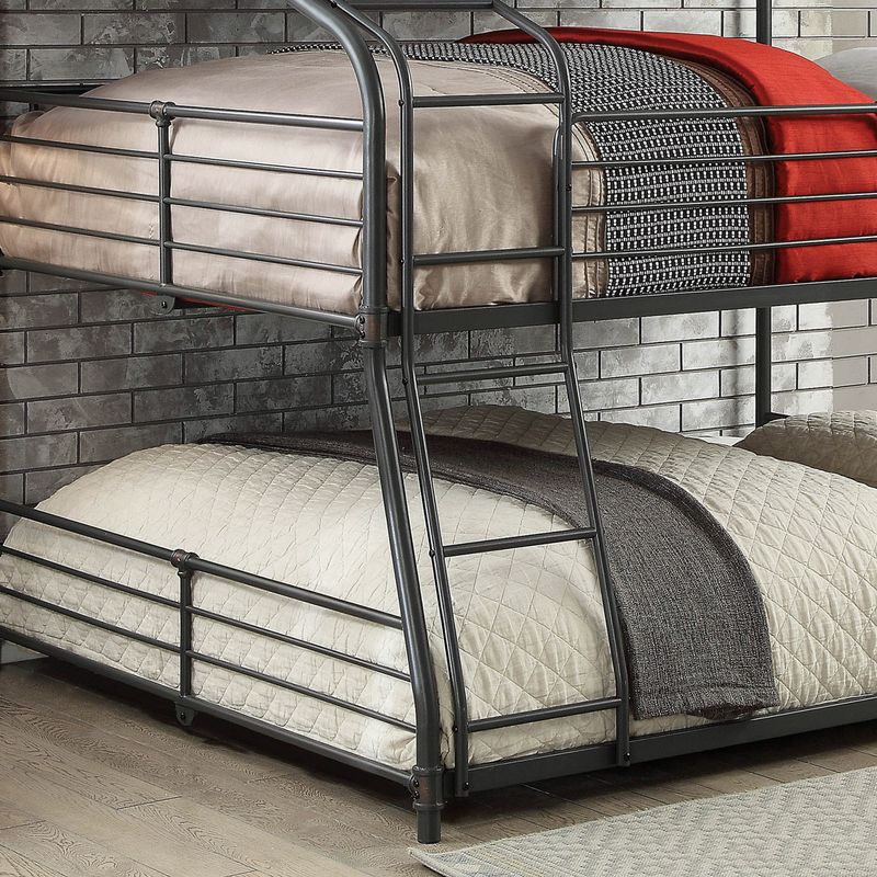 Industrial Metal Twin/Full/Queen Triple Bunk Bed in Black