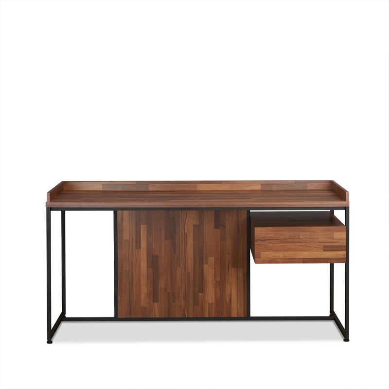 ACME Sara Writing Desk, Walnut & Sandy Black