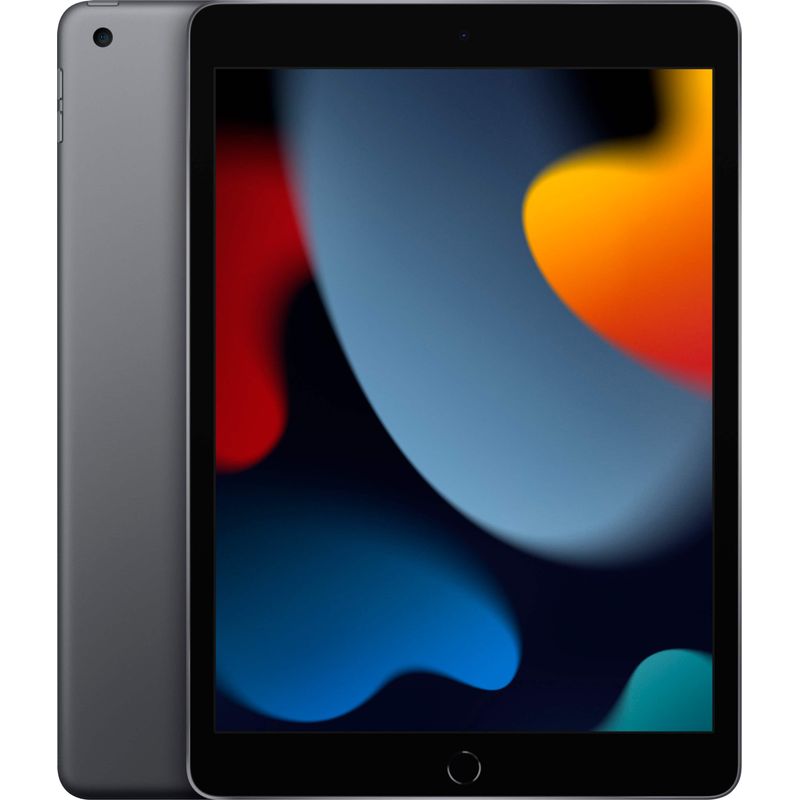 Apple 10.2-Inch iPad (9th Generation) with Wi-Fi 64GB Space Gray Blue Case Bundle