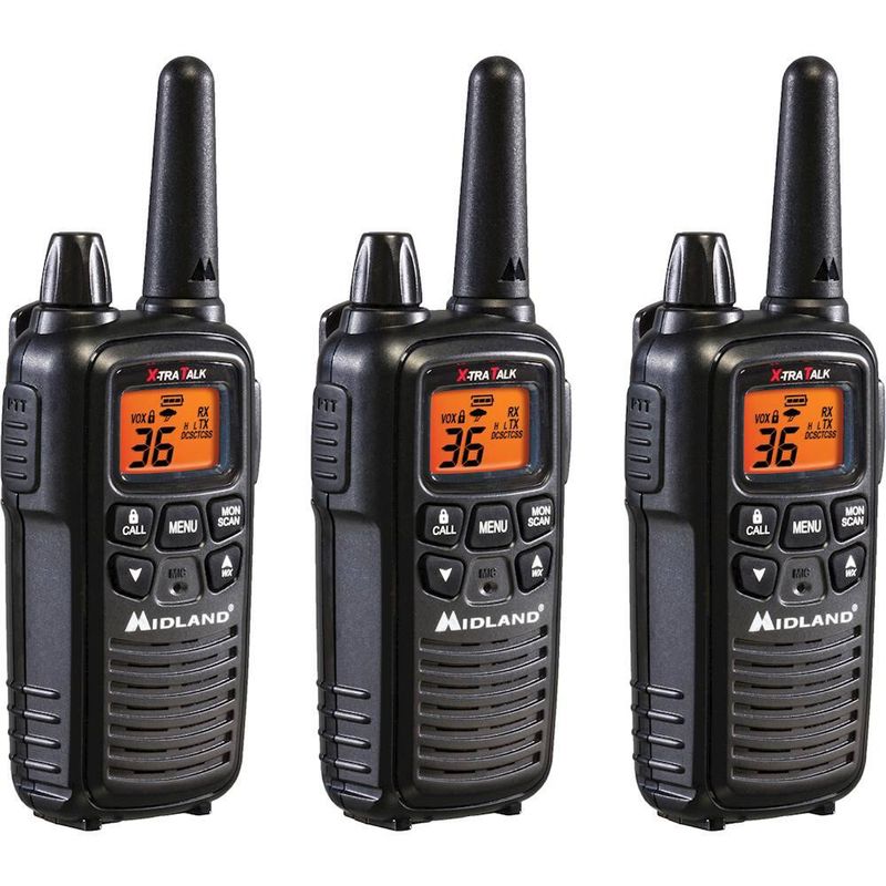 Midland - 30-Mile, 36-Channel FRS/GMRS 2-Way Radios (3-Pack) - Black