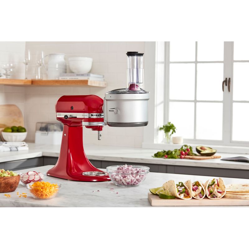 KitchenAid - KSM2FPA Food Processor Attachment Kit with Commercial Style Dicing - Silver