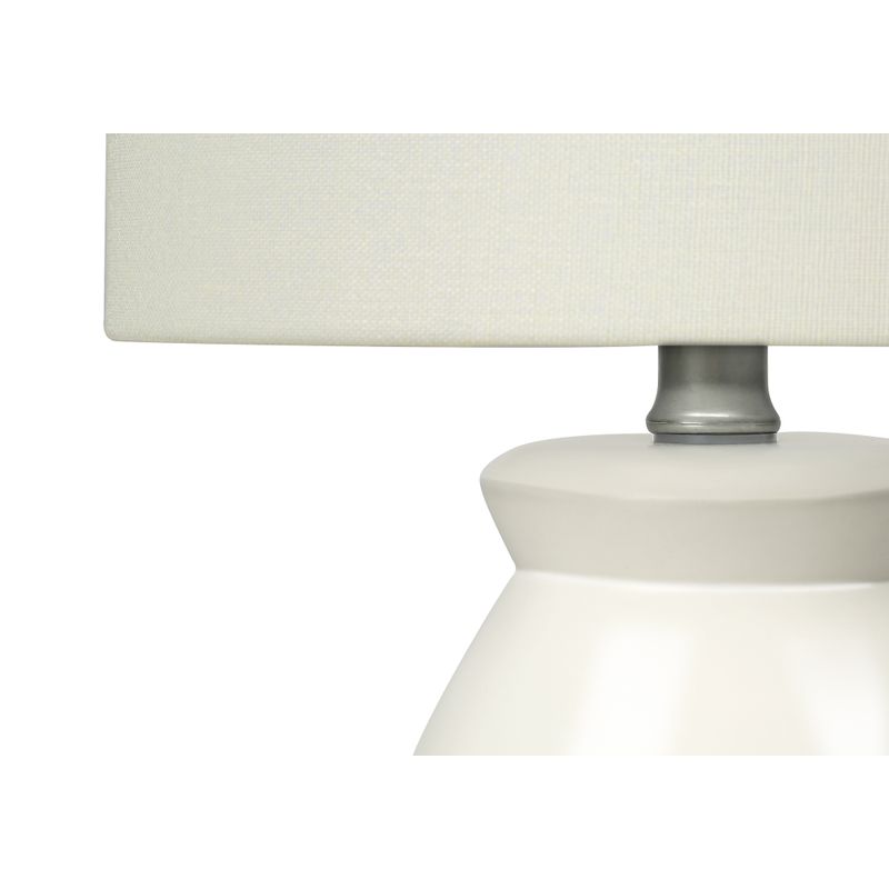 Lighting - 17"H Table Lamp Cream Ceramic / Ivory Shade