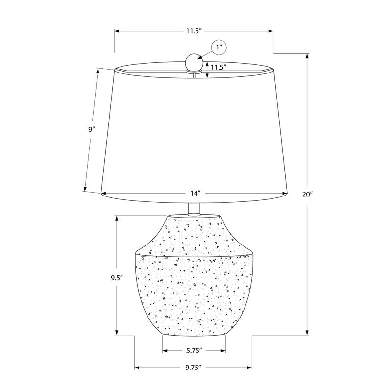 Lighting - 20"H Table Lamp Cream Concrete / Ivory Shade