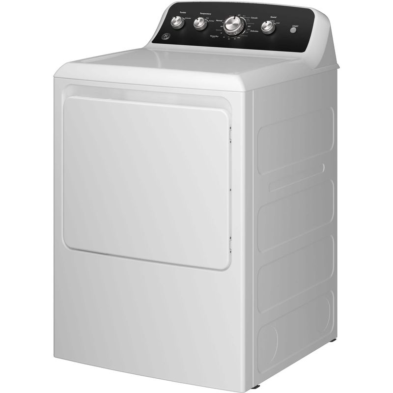 GE - 7.2 Cu. Ft. Electric Dryer with Long Venting up to 120 Ft. - White with Matte Black