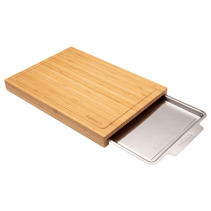Cuisinart - Bamboo Cutting Board w/ Stainless Steel Tray