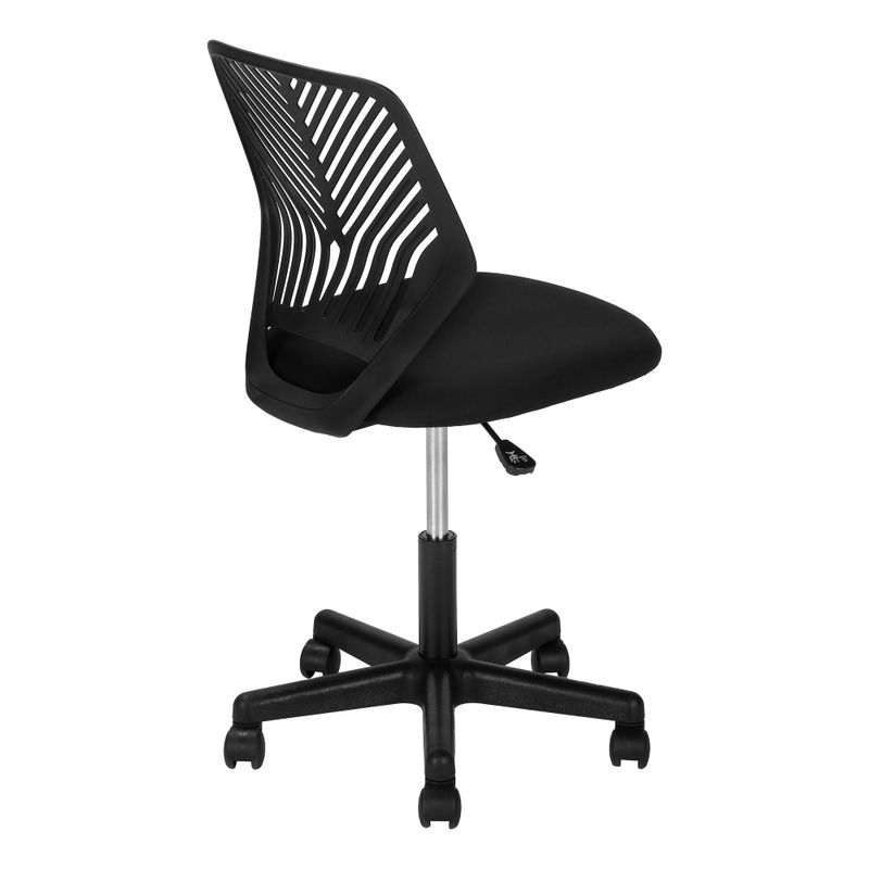 Office Chair/ Adjustable Height/ Swivel/ Ergonomic/ Computer Desk/ Work/ Juvenile/ Metal/ Fabric/ Black/ Contemporary/ Modern