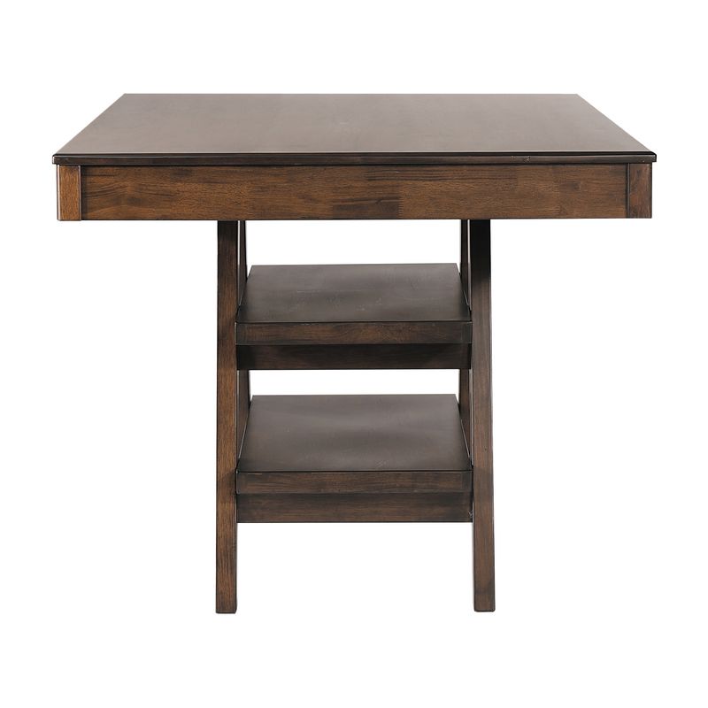 Dewey 2-drawer Counter Height Table with Open Shelves Walnut