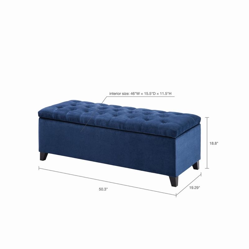 Mae Navy Tufted Top Storage Bench