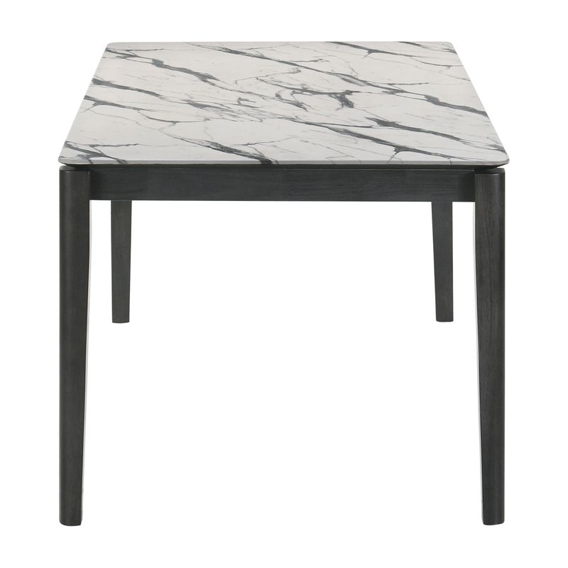 Stevie Rectangular Dining Table with Faux Marble Top White and Black