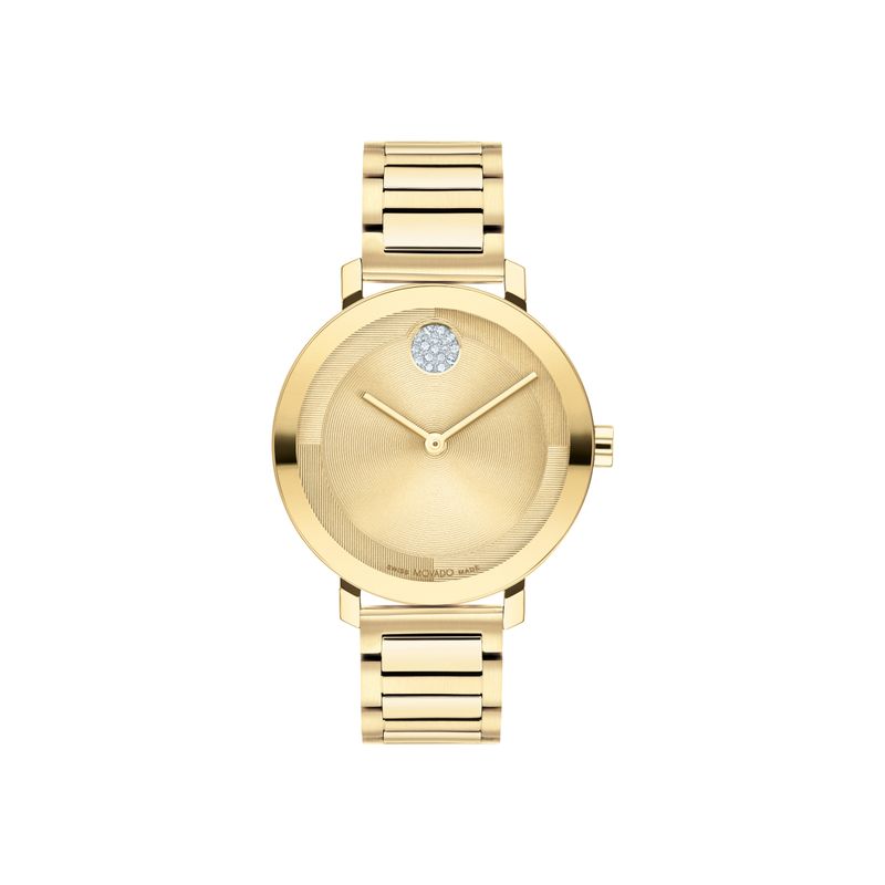 Movado - Ladies' Bold Evolution 2.0 Gold-Tone SS Watch w/ Crystal Dot Gold Dial