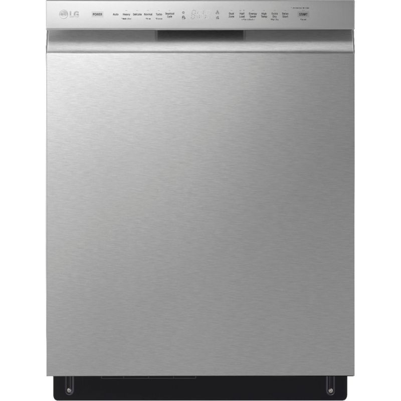 LG - 24" Front Control Built-In Stainless Steel Tub Dishwasher with 3rd Rack, Quadwash, and 48dba - Stainless Steel