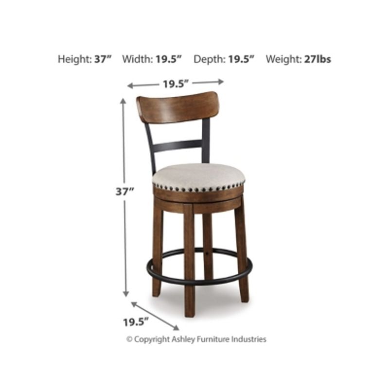 Brown Valebeck Upholstered Swivel Barstool (1/CN)