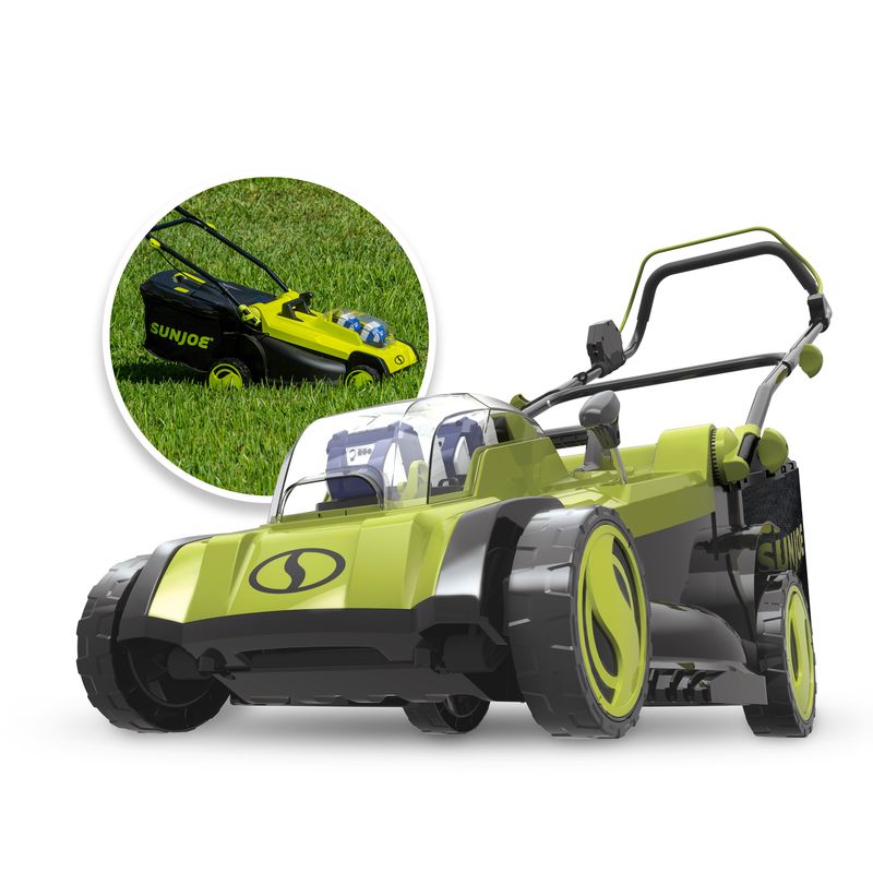 48V iON 17 In Cordless Mulching Lawn Mower w/Grass Catcher,Batteries & Chrgr