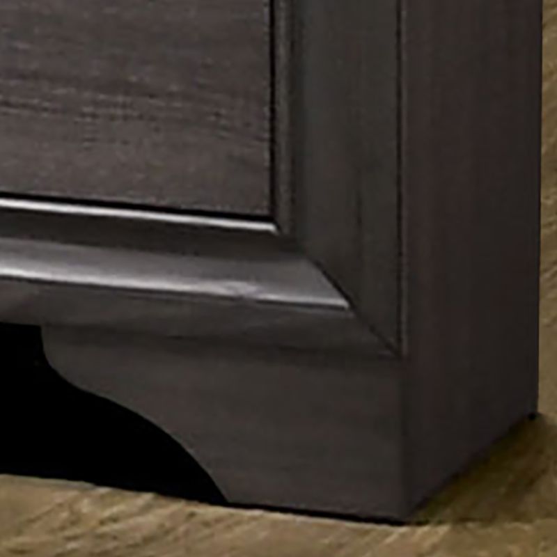 Contemporary Solid Wood 3-Drawer Nightstand in Gray