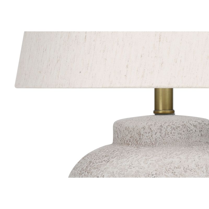 Lighting - 22"H Table Lamp Cream Concrete / Ivory Shade