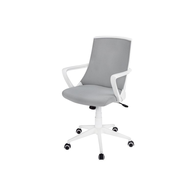 Office Chair/ Adjustable Height/ Swivel/ Ergonomic/ Armrests/ Computer Desk/ Work/ Metal/ Mesh/ White/ Grey/ Contemporary/ Modern