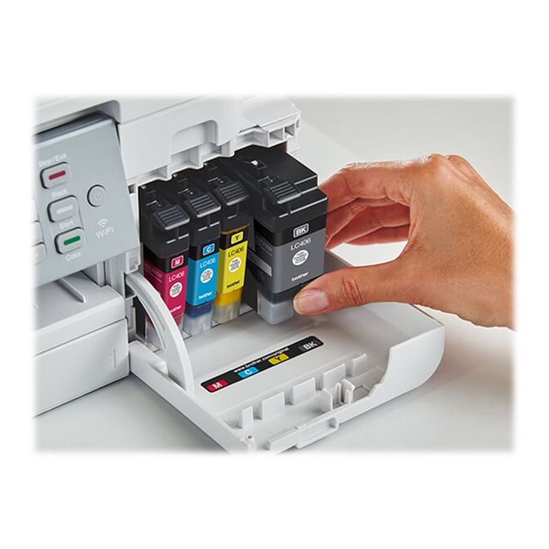 Brother - INKvestment Tank MFC-J4335DW Wireless All-in-One Inkjet Printer with up to 1-Year of Ink In-box - White/Gray