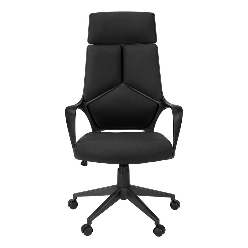 Office Chair/ Adjustable Height/ Swivel/ Ergonomic/ Armrests/ Computer Desk/ Work/ Metal/ Fabric/ Black/ Contemporary/ Modern