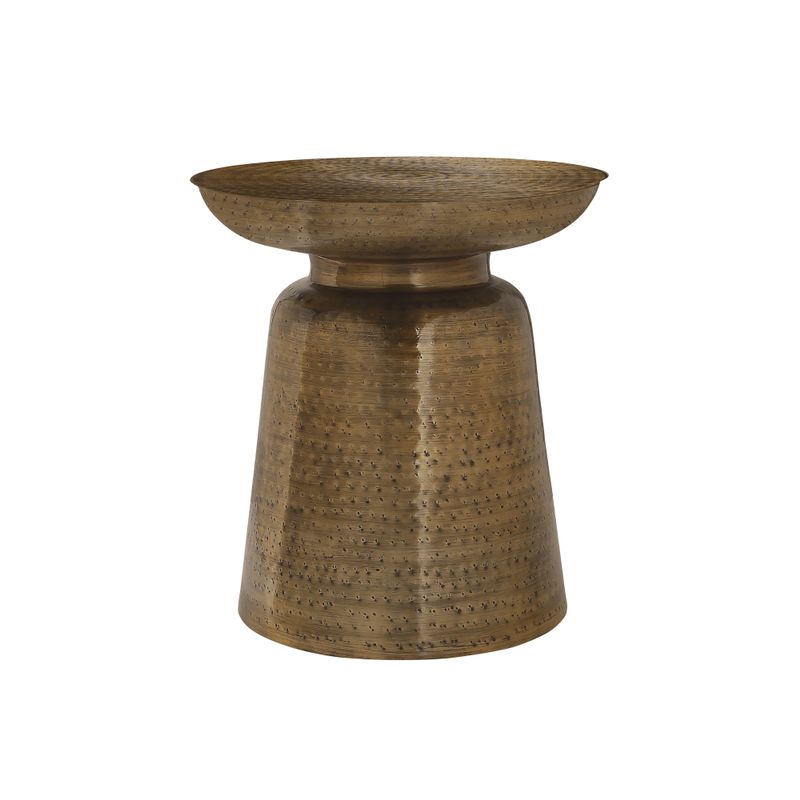 Accent Table - 22"H / Copper Iron Metal Drum End Table