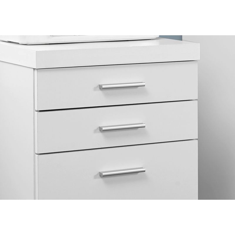 File Cabinet/ Rolling Mobile/ Storage Drawers/ Printer Stand/ Office/ Work/ Laminate/ White/ Contemporary/ Modern