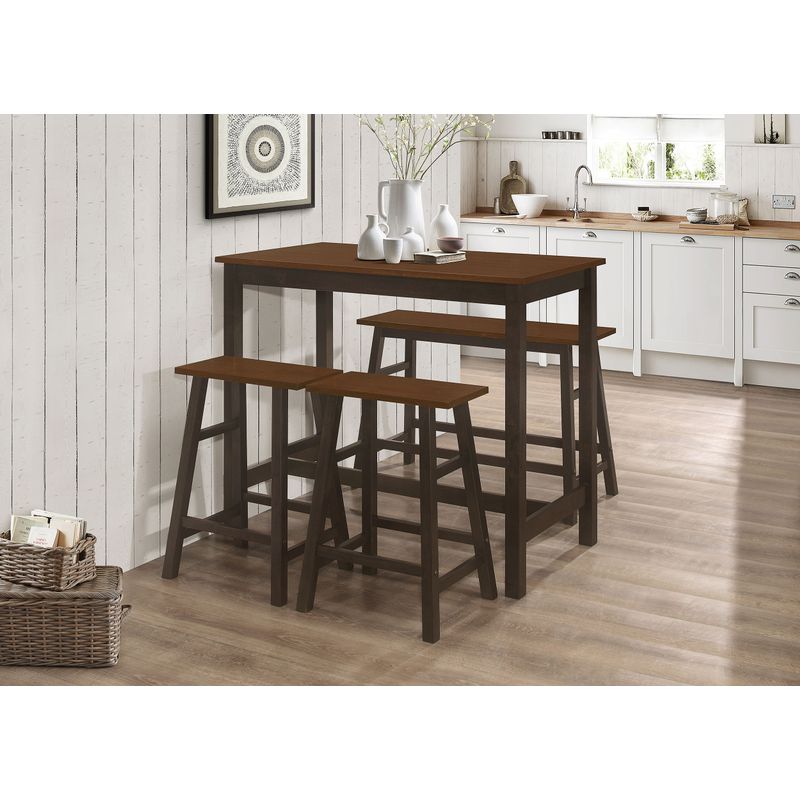 Connie 4-piece Counter Height Set Chestnut and Dark Brown