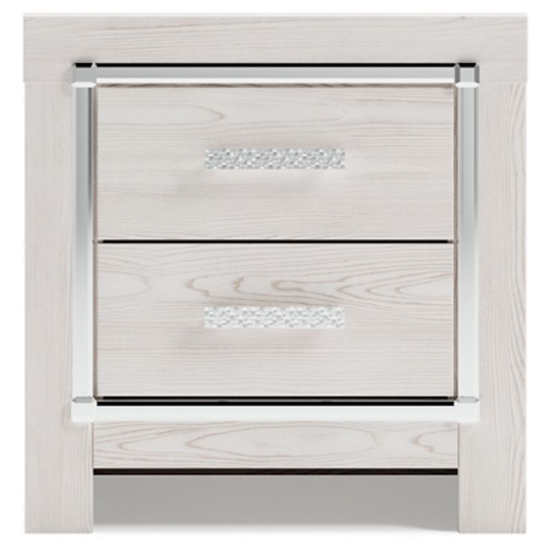 White Altyra Two Drawer Night Stand