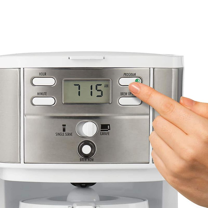 Hamilton Beach - 2-Way Programmable 12 Cup and Single-Serve Coffee Maker - WHITE