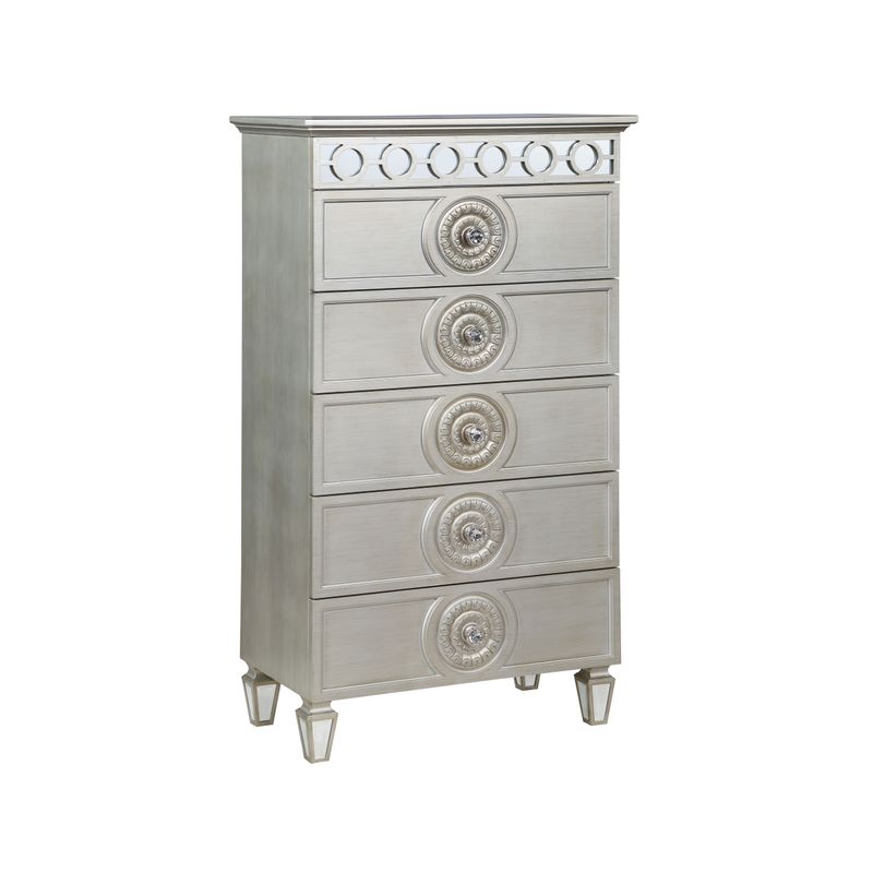 ACME Varian Chest, Silver & Mirrored Finish