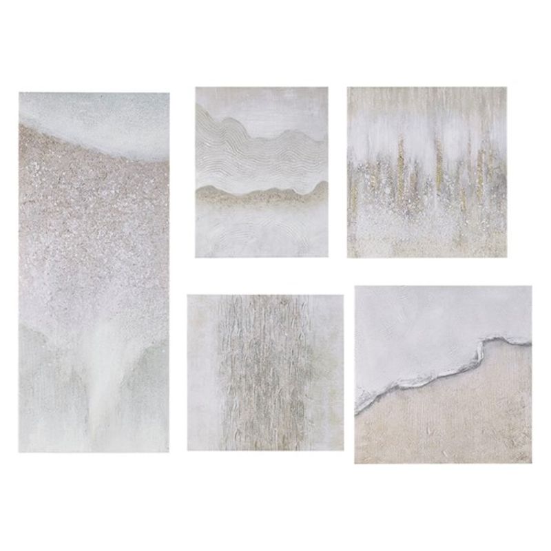Natural Essence Hand Embellished Abstract 5-piece Gallery Canvas Wall Art Set