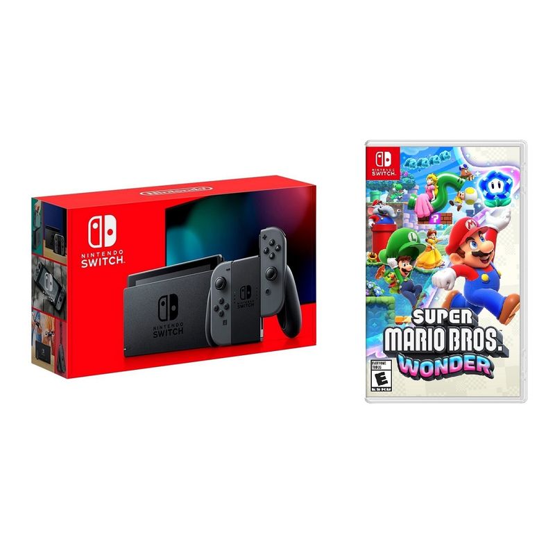 Nintendo - Switch 1.1 (Gray) + Super Mario Wonder BUNDLE