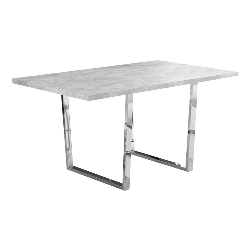 Dining Table - 36"X 60" / Grey Cement / Chrome Metal