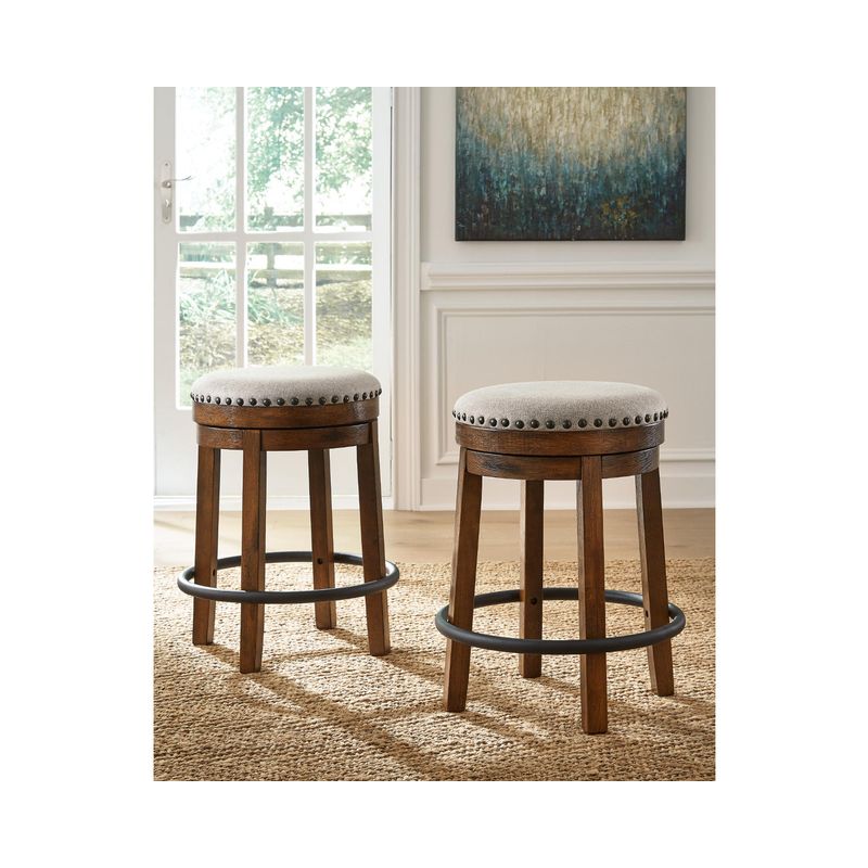 Valebeck Upholstered Swivel Stool (1/CN)