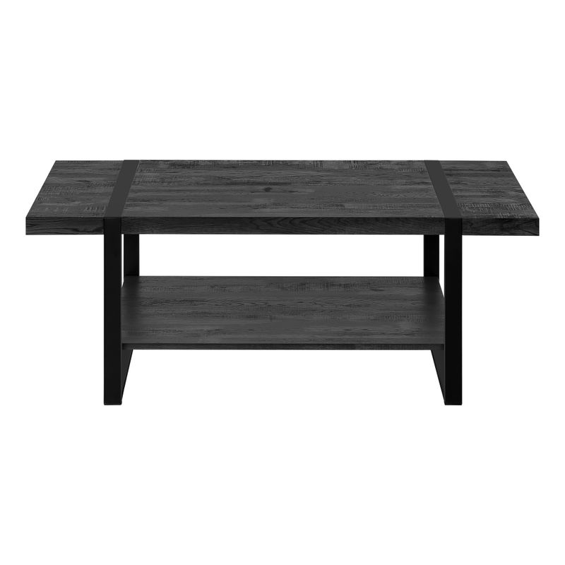 Coffee Table/ Accent/ Cocktail/ Rectangular/ Living Room/ 48"L/ Metal/ Laminate/ Black/ Contemporary/ Modern