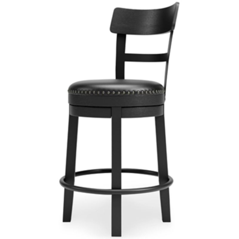 Black Valebeck Upholstered Swivel Barstool (1/CN)